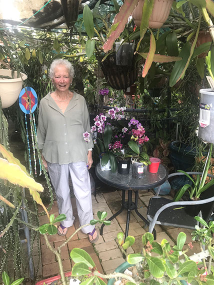 old woman with some paintings