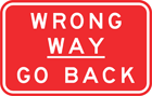 Wrong way&mdash;go back sign