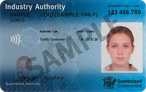 Industry Authority card, issued by TMR to driver trainers.