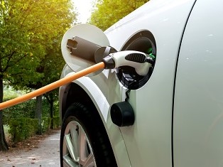 electric vehicle plugged in 
