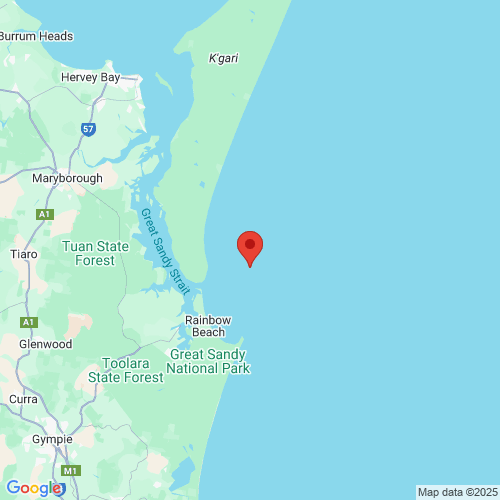 map of the location of the Wide Bay wave monitoring buoy
