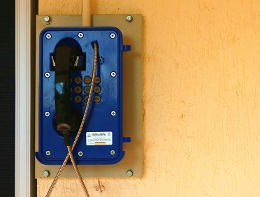 Blue phone with keypad