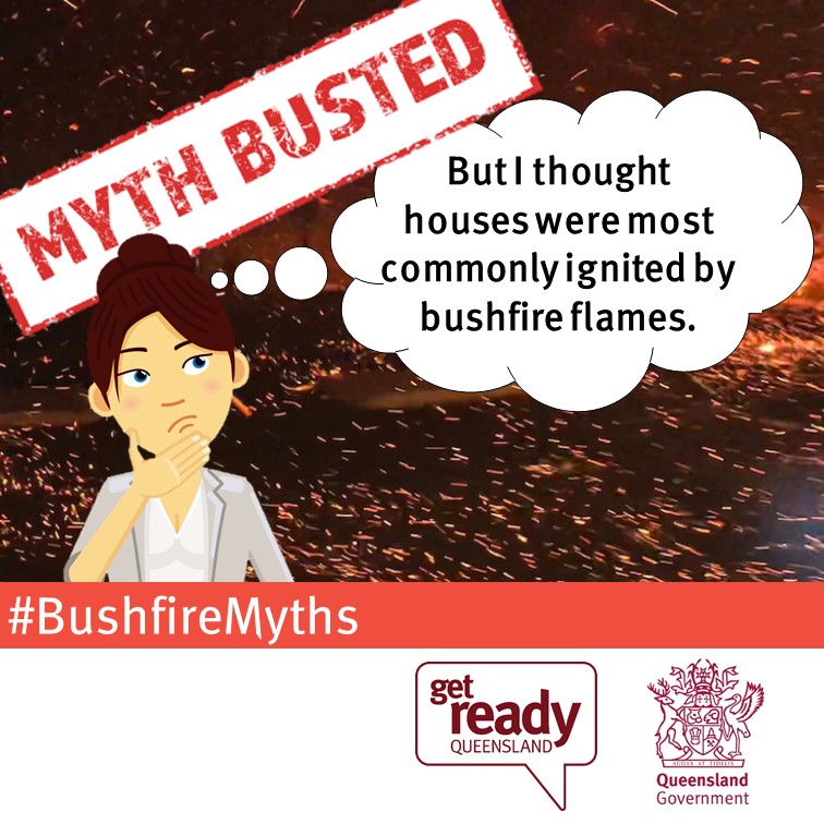 Myth busted - commonly ignited flames Myth busted! – “But I thought houses were most commonly ignited by bushfire flames.”
