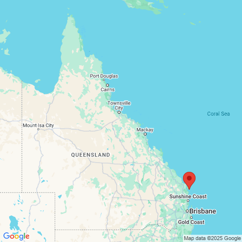 map of the location of the Wide Bay wave monitoring buoy in relation to Queensland