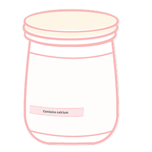 Example food label with nutrition or health claims.