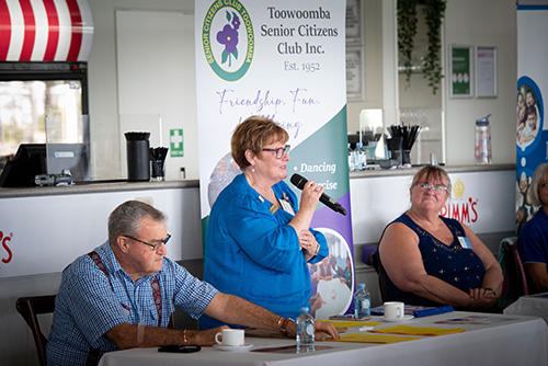 Exhibitor speaking at the Toowoomba seniors expo