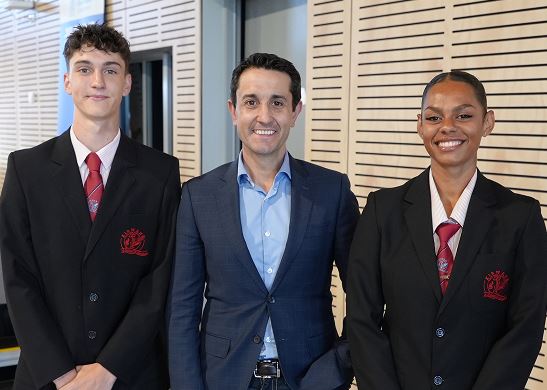 Premier of Queensland and School Captains from Kirwan State High School.