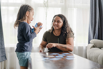 Moving boxes on kitchen bench