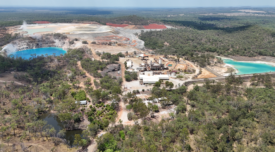 An aerial overview of the Mount Garnet site.