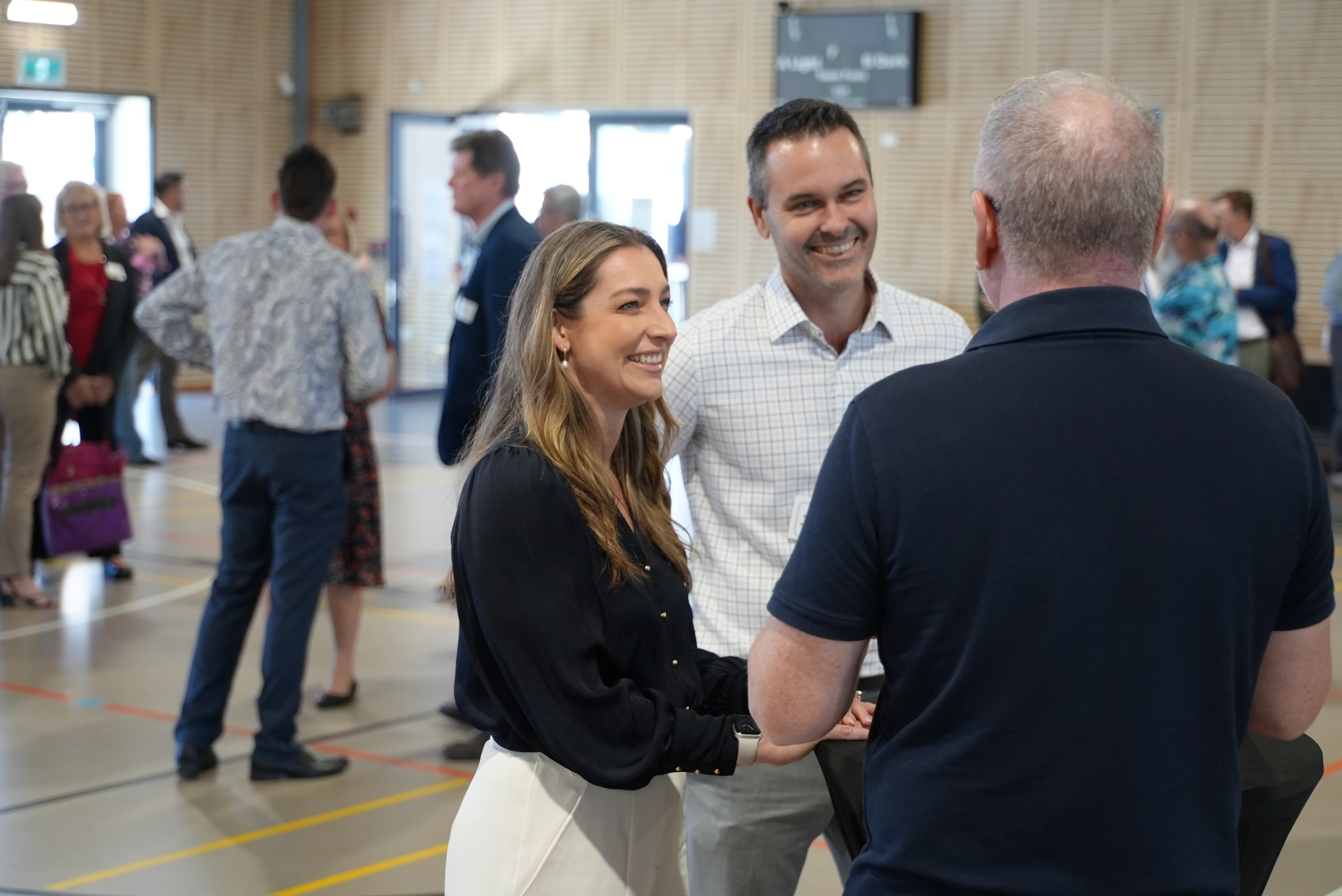 Laura Gerber, Minister for Youth Justice and Victim Support and Minister for Corrective Services with Adam Baillie, Member for Townsville.